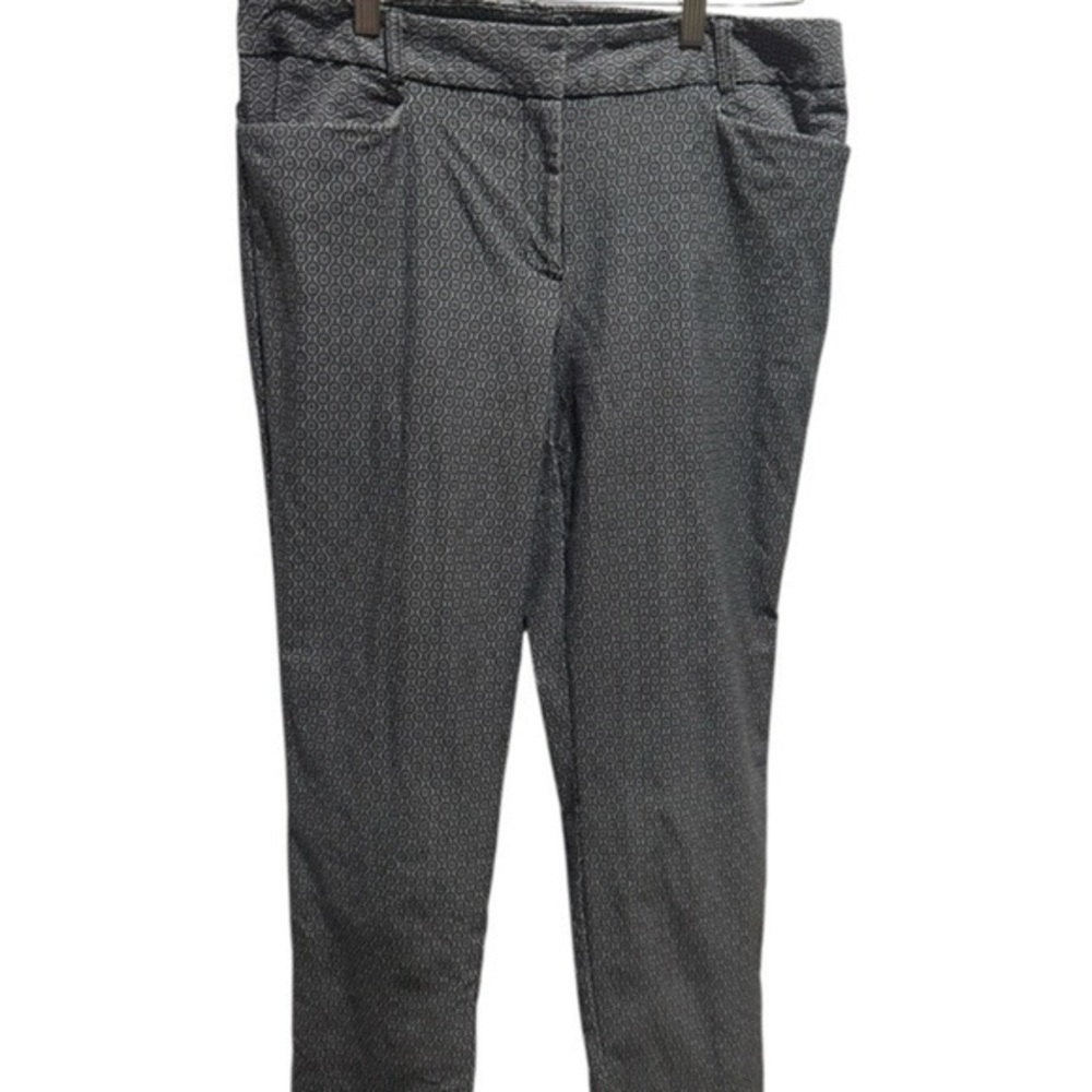 George Navy Blue & White Geometric Tapered Pants - Size 10